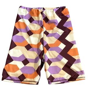ZARA Stretchy Geometric Pull On‎ Biker Shorts Medium